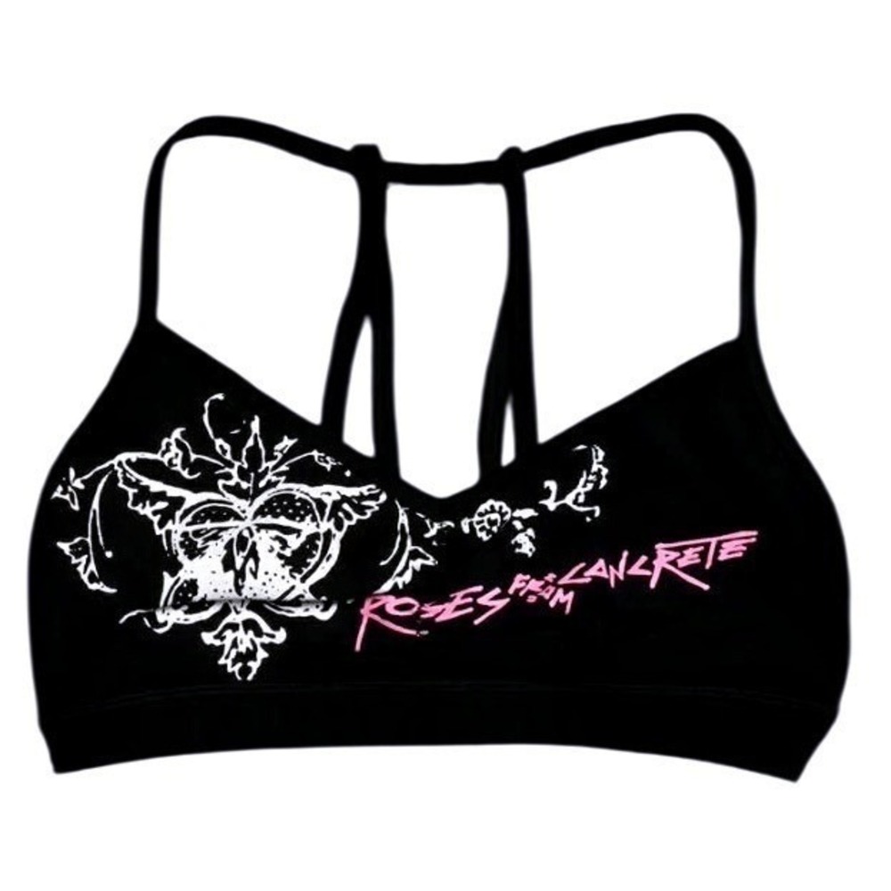 Civil Regime Heaven Sent Nahstia Sports‎ Bra  Roses From Concrete Graphic XS NEW